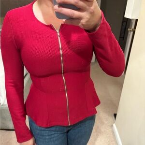 The Vintage Shop peplum zip up top Medium